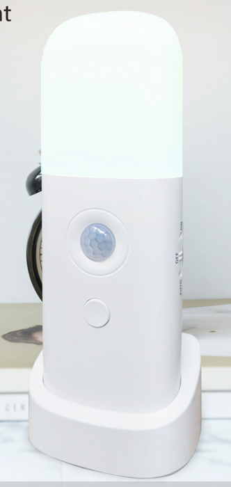 LED-rörelsesensor nattlampa USB-uppladdningsbar - dimbar, bärbar, aktiverad nattlampa för barnrum, sovrum, hall - idealisk belysningslösning för barns säkerhet och komfort