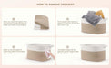 Large Cotton Rope Storage Basket — Foldable Laundry & Blanket Bin (55×38×30 cm)
