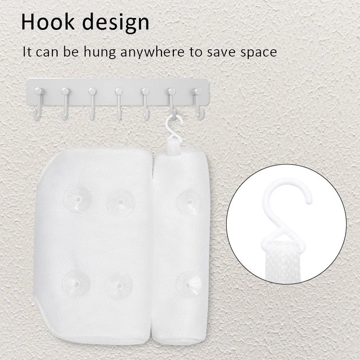 3D Mesh Bath Pillow with Suction Cups — Neck & Back Support for Bath and Spa