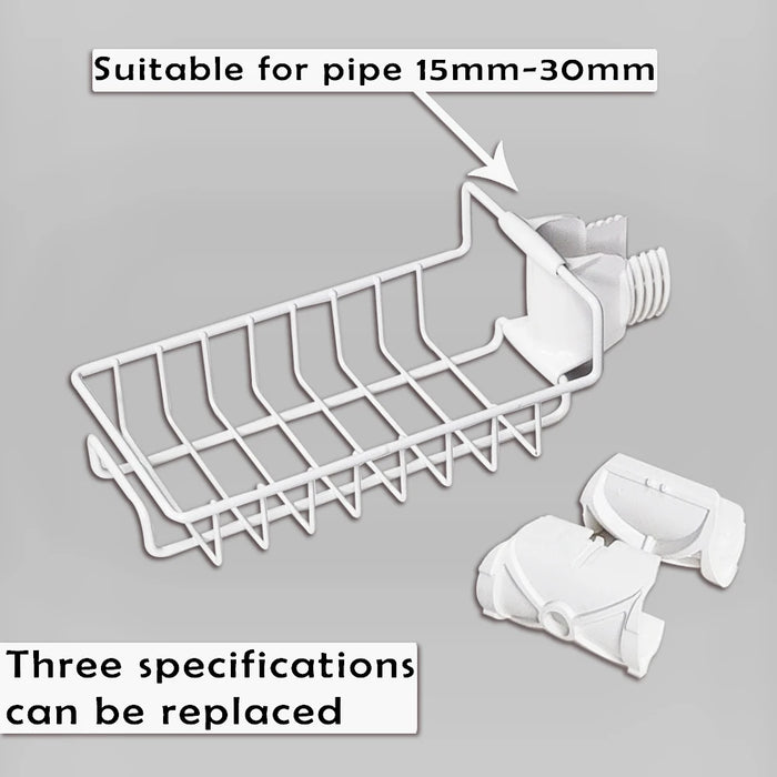 Stainless Steel Under-Tap Sponge Holder — Adjustable Kitchen & Bathroom Rack
