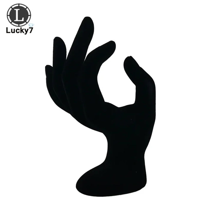 Velvet OK Hand Jewellery Display – Black, 12×11×17 cm