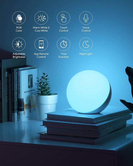 Smart bordslampa dimbar skrivbordslampa - app-/röststyrd, LED RGB, färgväxlande, touchlampa med UK-kontakt - idealisk för moderna smarta hem och teknikentusiaster