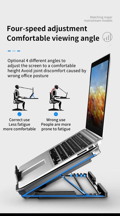 Q100 Laptop Cooling Pad — Twin Fans, LED Screen & Dual USB Ports