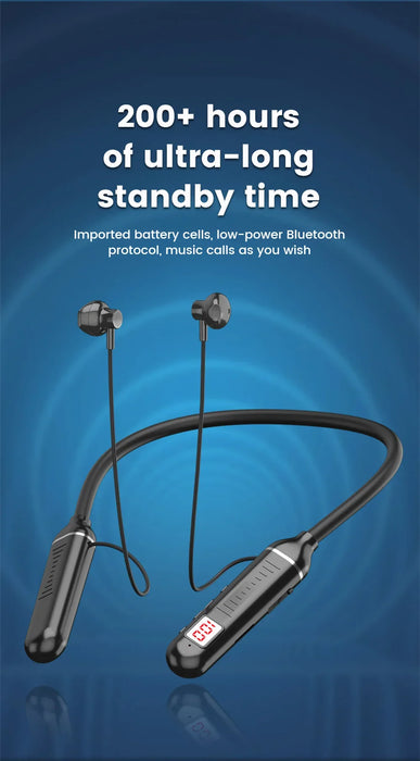 Neckband Earphones G07 — Bluetooth 5.1, ANC, LED Display, Waterproof
