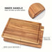Beech Walnut Wooden Cutting Board - Rectangle Chopping & Butcher Block for Cheese & Meat