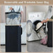 Foldable 2-Section Laundry Hamper with Lid — Bamboo Handles & Removable Bag