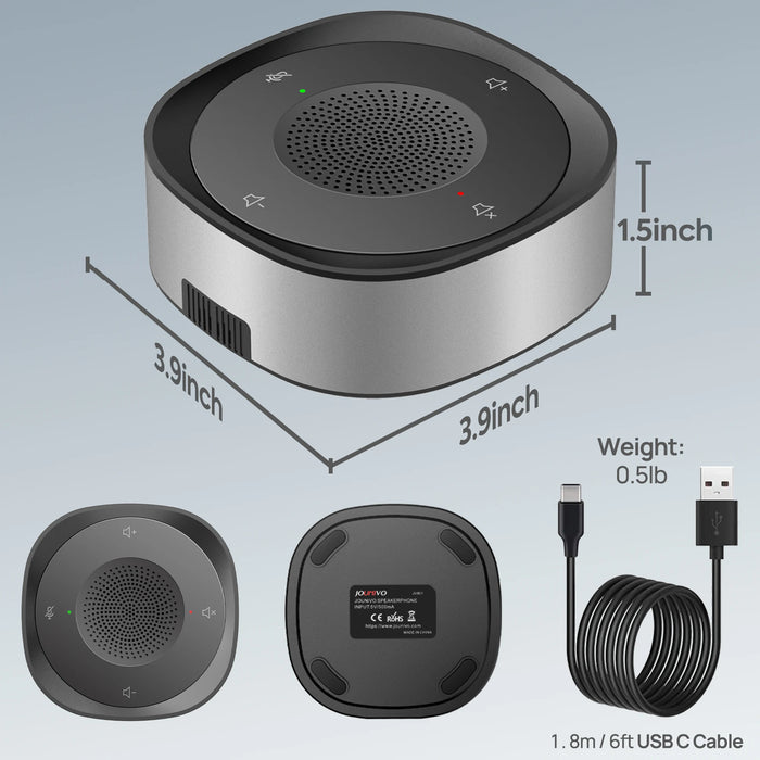 USB Conference Microphone JV801 — Wired Condenser, Touch Control, Omnidirectional, Plug & Play