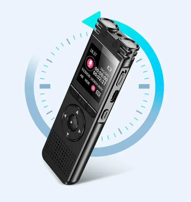 Pen Voice Recorder — 1.44in Colour Screen, Dual Mic, 500mAh, Up to 128GB