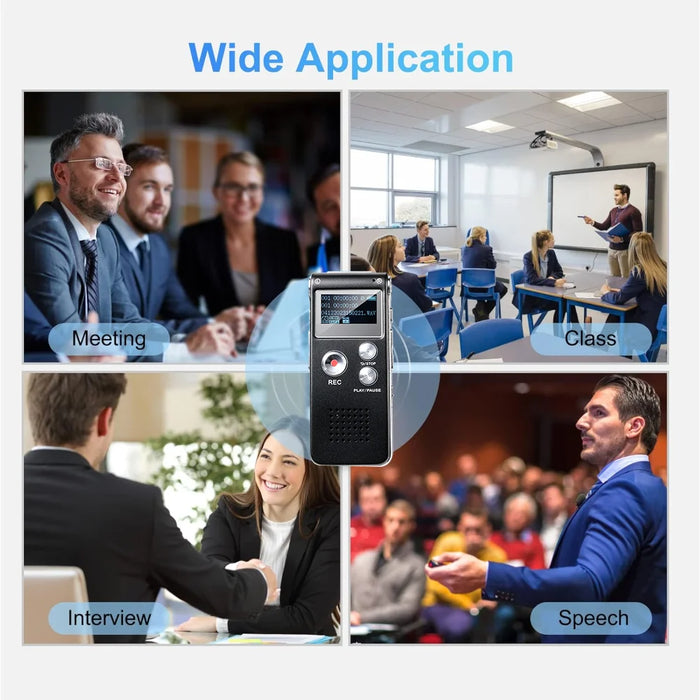 Digital Voice Recorder — 1536kbps, MP3 Player, USB & Voice‑Activated