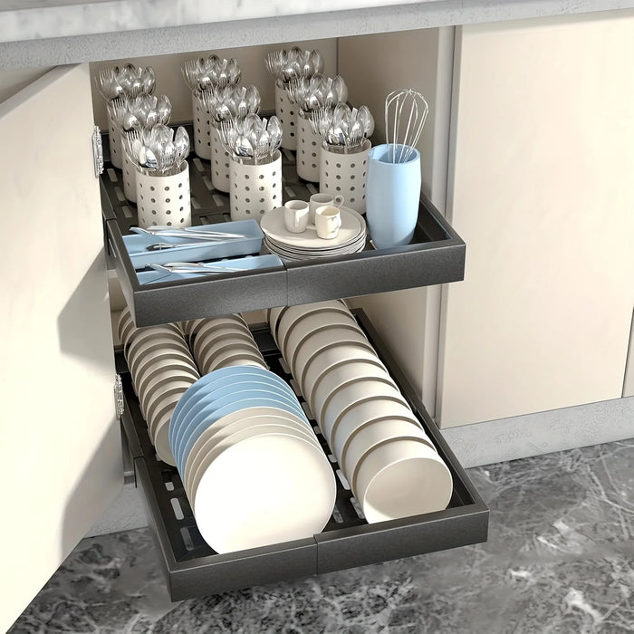 Pull-Out Cabinet Organiser (Expandable 18.5\"-23.5\") — Silent 3-Rail Slide