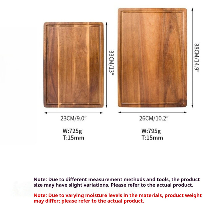 Wooden Double‑Sided Cutting Board — Rectangle, M & L — Charcuterie, Pizza & Bread Serving Board