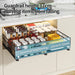 Retractable Pull-Out Metal Drawer Rack — Punch-Free Under-Sink Storage (Small/Large, White/Black)