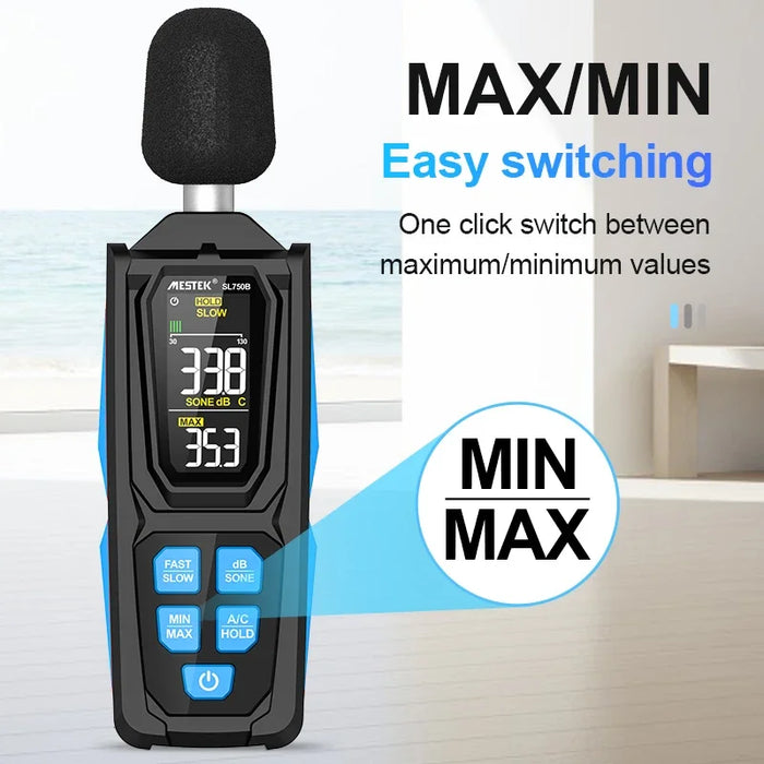 Professional Digital Decibel Meter 30–130 dB — Handheld Sound Level Meter