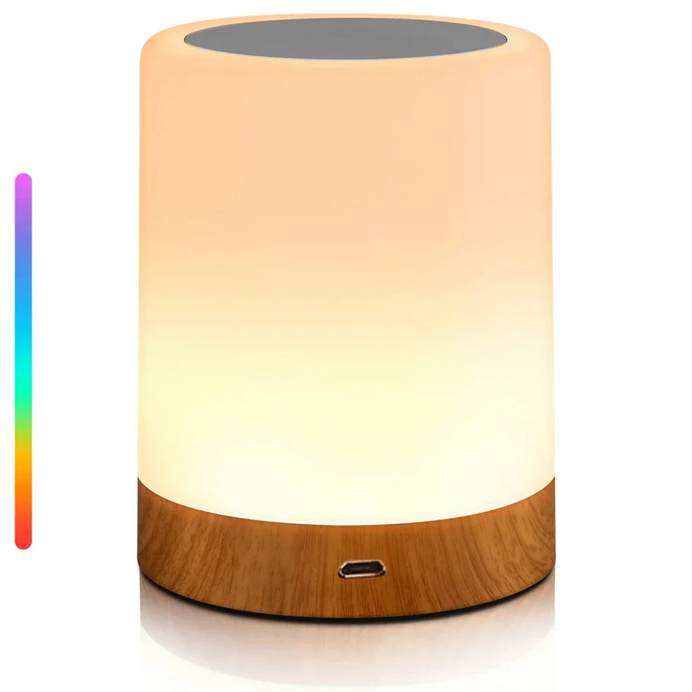 LED Touchlamp - Bedlampje met RGB-licht, Touchsensor en draagbare bureaulampfunctie - Perfecte slaapkamerverlichtingsoplossing & cadeau voor kinderen