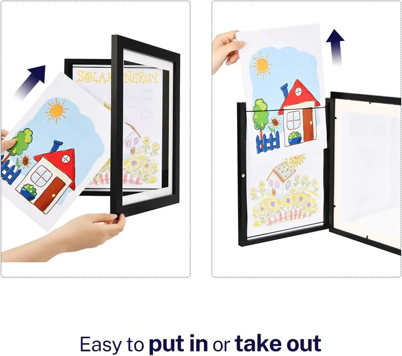 A3 & A4 Magnetic Kids Art Frame — Front-Open, Changeable Display for Posters & Photos