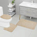 3-piece Microfibre Bath Mat Set — Absorbent, Non-slip, Stone Pattern