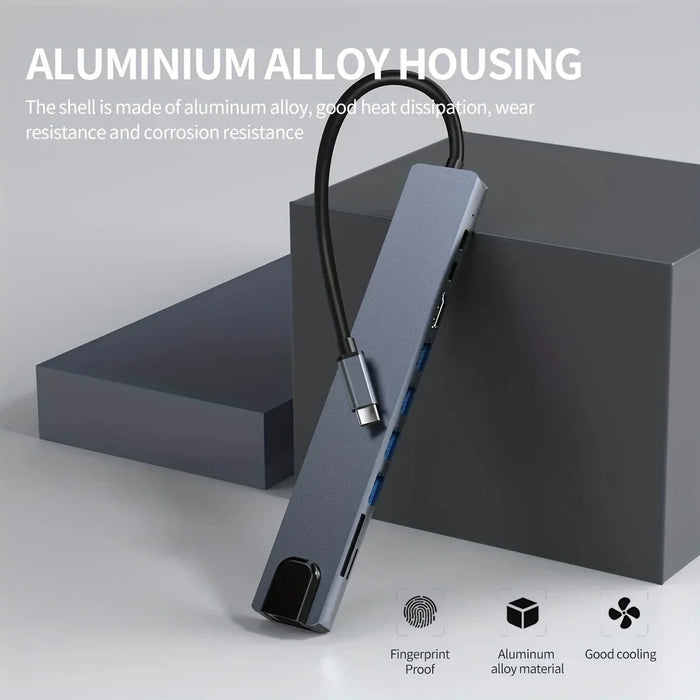 10-in-1 USB-C Hub – 4K@30Hz HDMI-Compatible Docking Station with PD 100W, RJ45 & USB 3.0