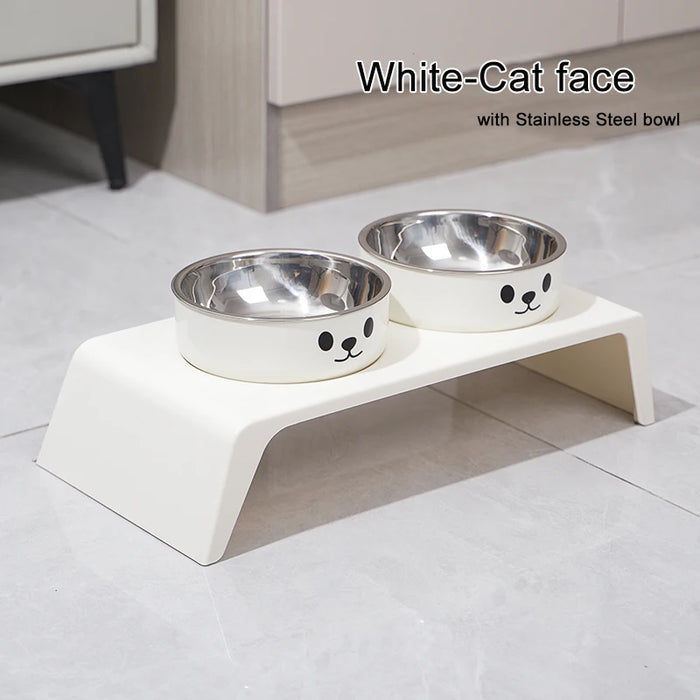 Elevated Pet Feeder with Double Stainless Steel Bowls – Cats & Dogs (Small–Large)