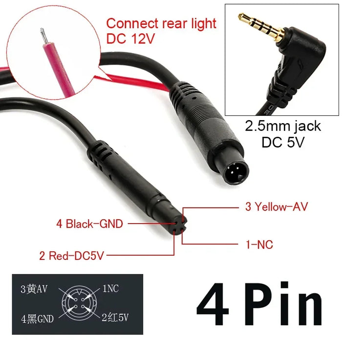 1080P AHD Rear Camera for AHD Car DVRs & Mirrors — 2.5mm Jack, 6m Cable, IP68