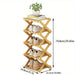 Bamboo Foldable Shoe Rack — Narrow Freestanding Shelf, 4/5/6-Tier for Hallway & Bedroom
