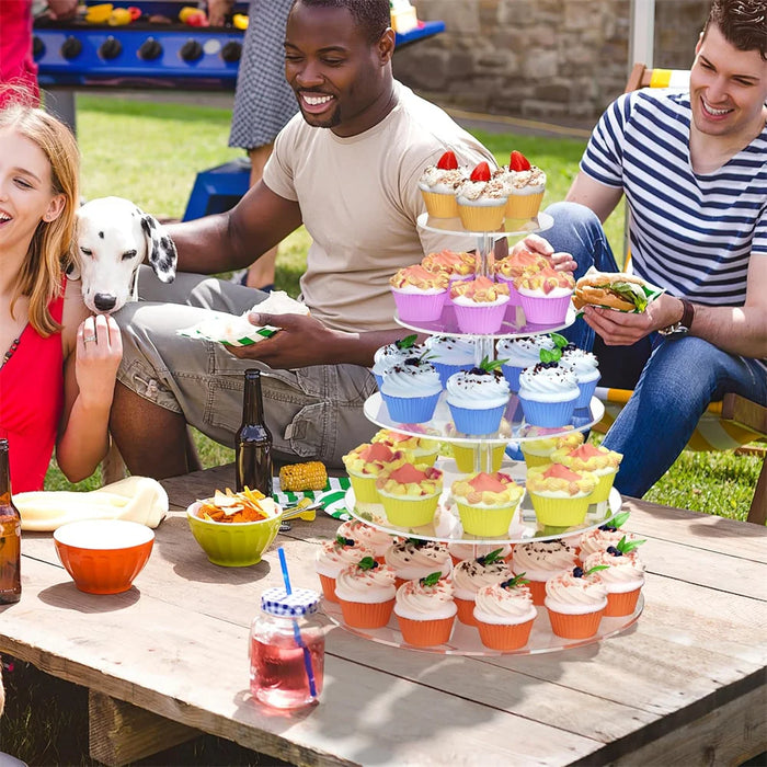 Clear Acrylic Round Cupcake Stand — 3/4/5 Tier Dessert Display