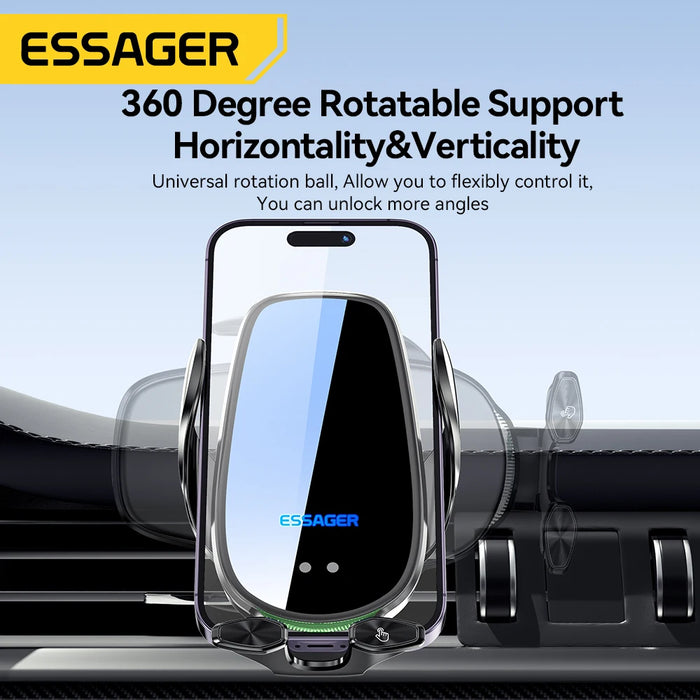 15W Qi Wireless Car Vent Phone Holder – Fast Charging & Auto Grip
