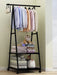 Floor-Mounted Folding Clothes Rack — Triangular Double-Rail Hanger