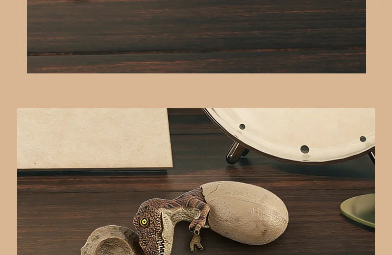 3PCS Hatching Dinosaur Eggs – T‑Rex, Triceratops & Raptor PVC Model Set