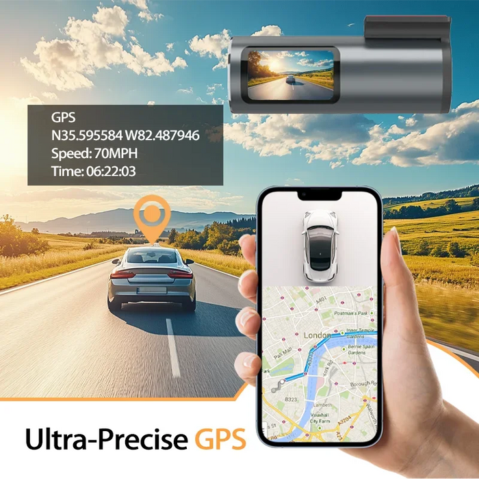 4K WiFi GPS Dash Cam — Mini Front DVR with 24‑Hour Parking Mode & G‑Sensor
