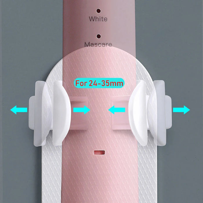 Adjustable Electric Toothbrush Holder – Silicone Non‑Slip Wall Mount (Fits 18–35mm)