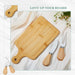 Bamboo Charcuterie Board Set - Wooden Cheese Serving Tray with Cutlery