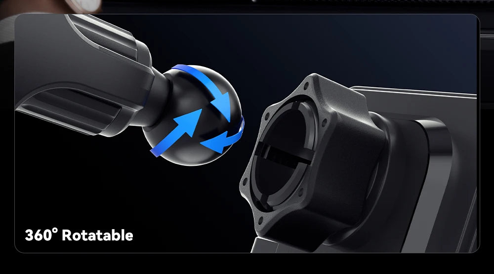 15W Qi Wireless Car Phone Holder – Air Vent & Suction Mount, Fast Charge