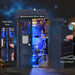 DIY Wooden Book Nook Kit — Blue Telephone Booth Miniature Bookshelf