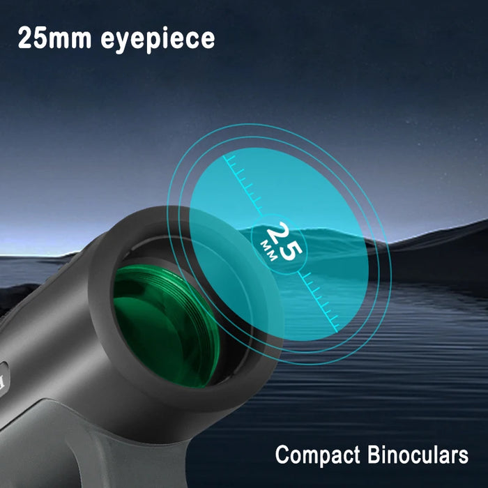10x25 Compact Binoculars – Pocket Waterproof BAK4 Prism for Adults & Kids
