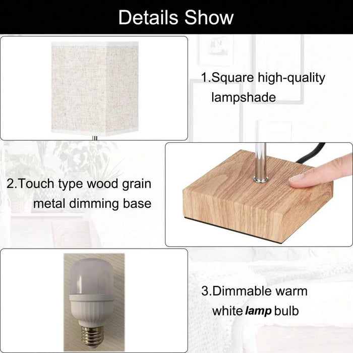 LED stolní lampa od Bedside Lamps - dotyková stmívatelná stolní lampa s USB a portem Type C, rychlé nabíjení, ochrana očí - ideální čtecí světlo pro studenty a dlouhodobé čtenáře