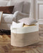 Large Cotton Rope Storage Basket – Foldable Laundry & Blanket Bin (55×38×30cm)