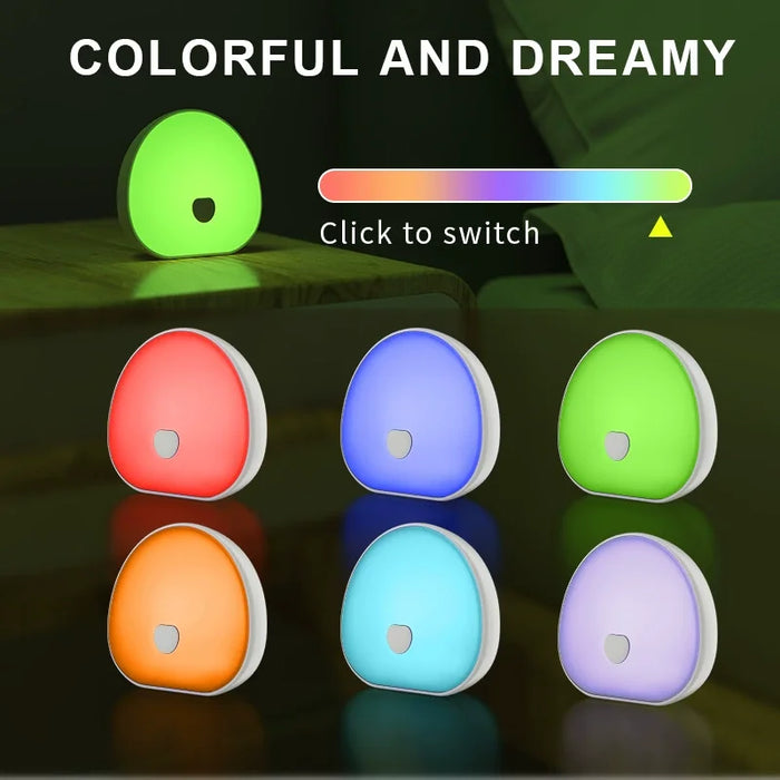 RGB Rechargeable White Noise Night Light — Touchable Sleep Lamp for Baby & Adults