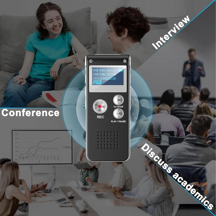 Digital Voice Recorder — 1536kbps, MP3 Player, USB & Voice‑Activated