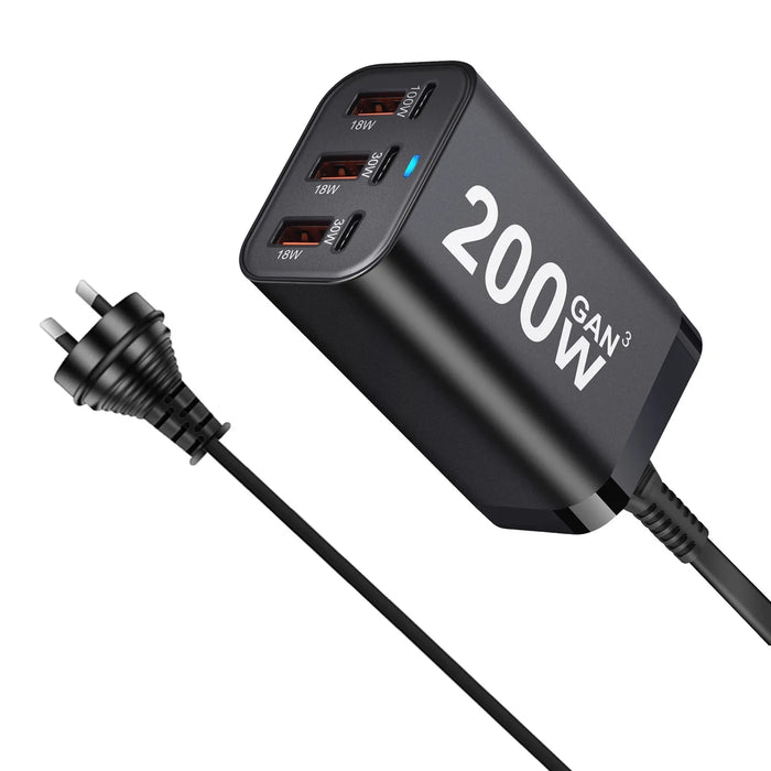 6-Port USB-C GaN Fast Charger – Up to 100W Single‑Port, PD & QC