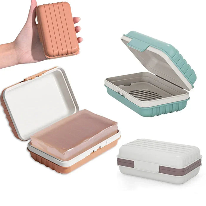 Bathroom Soap Dish with Lid — Plastic Soap Box (1–3 pcs)