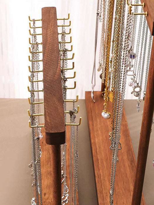Solid Wood Jewellery Display Stand – Countertop Necklace, Earring & Bracelet Rack