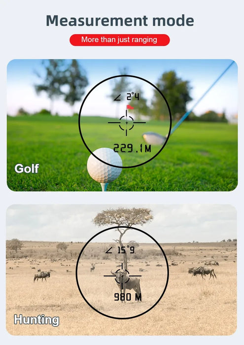 Rechargeable Golf Laser Rangefinder — 6x/6.5x Magnification, 5–600/1000 m, Type‑C