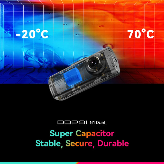 N1 Dual Dash Cam — 1296P Front & 1080P Rear, NightVIS, App Control