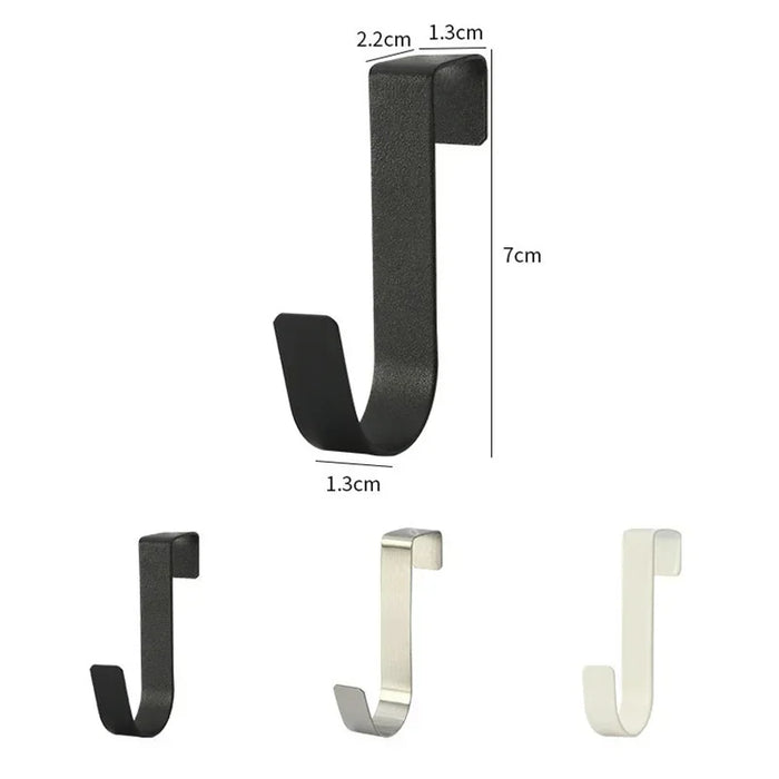 S-shaped Metal Over-Cabinet Door Hooks — Multi-purpose Kitchen & Bathroom Storage