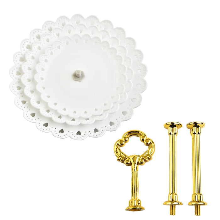 3-Tier ABS Cake Stand — Fruit & Dessert Display (Black or White)