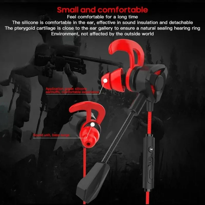 Wired Gaming Earbuds with Mic – 3.5mm In‑Ear Headset for PS4, PUBG, CSGO, Phone & Laptop