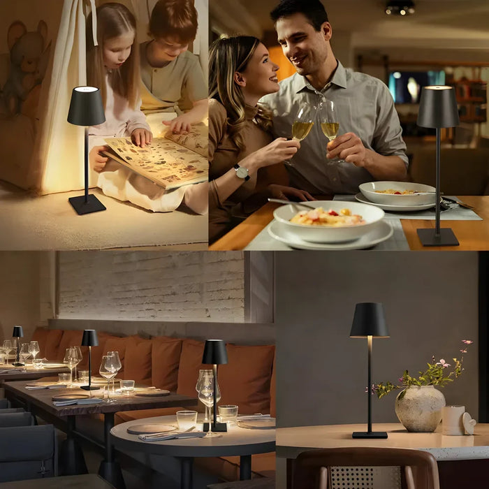 LED dobíjecí stolní lampa - dotykový vypínač stolní světla, 3 barevné režimy, stmívatelná funkce - ideální pro ložnici, obývací pokoj, bar a dekorativní osvětlení na večeři