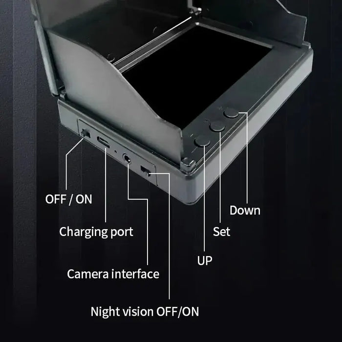 Portable 4.3in Fish Finder with 1080P Camera, 220° Wide Angle & Night Vision