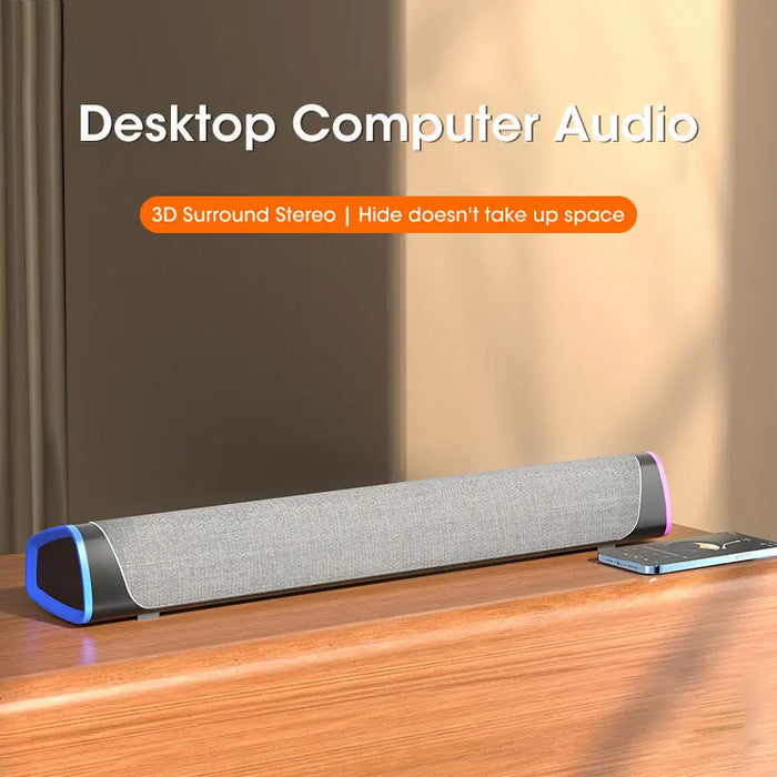 4D Stereo Sound Bar Speaker — Bluetooth 5.0, USB-Powered, AUX