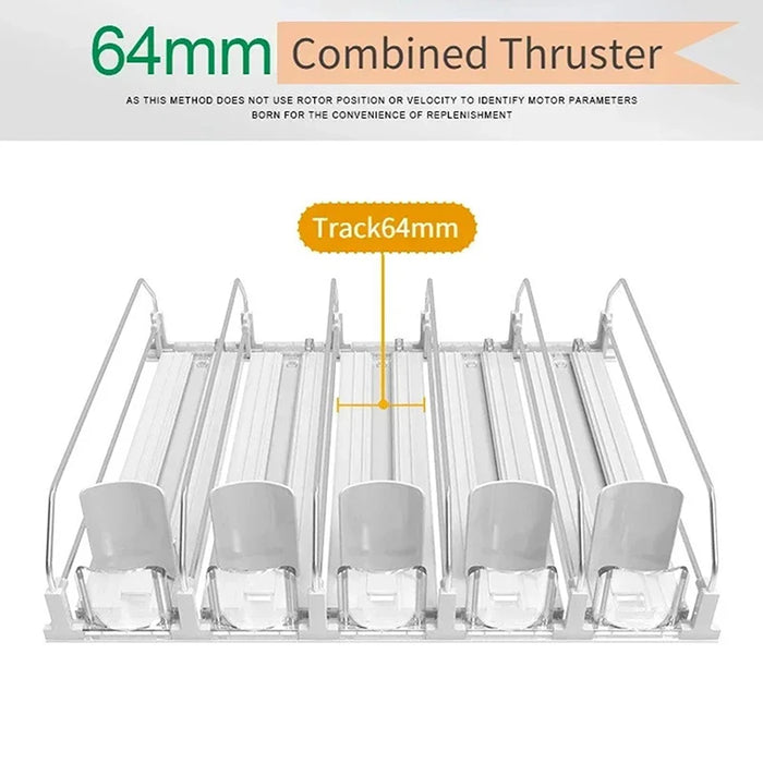 Canned Beverage Push Rack — Self-Pushing Fridge & Counter Organiser (310/380/410mm)